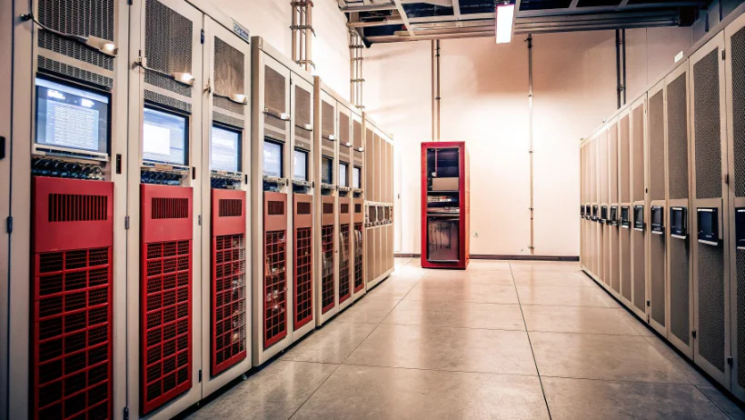 Data centre facility with compliance monitoring systems and secure server infrastructure